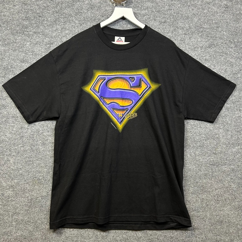 Alstyle Shaquille O'Neal Shaq T-Shirt Men's Black Superman Logo Graphic NBA - XL
